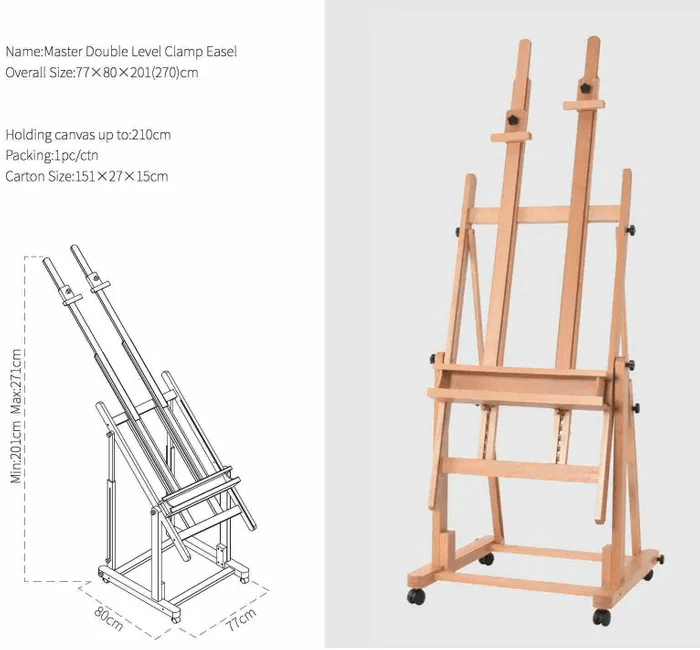 Alesandro Large Double Mast Studio Easel