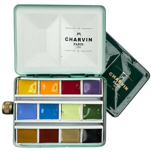 CHARVIN SETS CHARVIN Charvin Watercolour Metal Pan Set 12 + Water Box